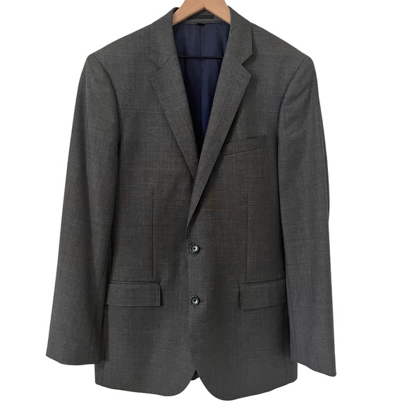 J Crew Ludlow Tollegno 1900 Italian Wool Charcoal Gray Blazer Jacket Size 42L - Picture 1 of 8